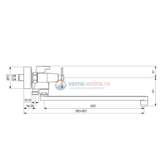 Смеситель для ванны и душа Vidima Art BA330AA, хром Смеситель для ванны и душа Vidima Art BA330AA, хром
