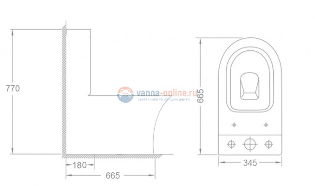 Напольный унитаз Timo Reko ТК-201, с бачком
