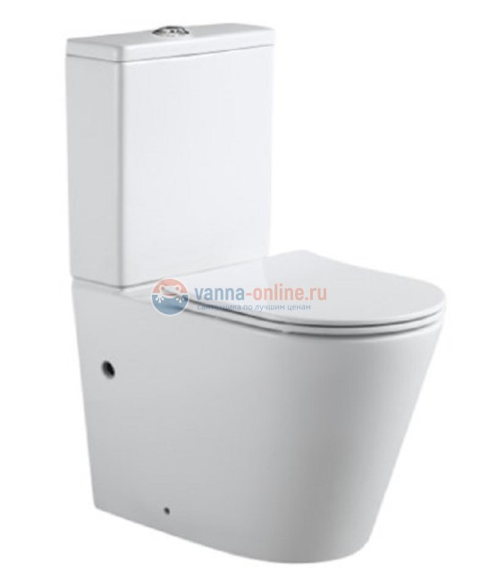 Напольный унитаз Aquanet Atago 2.0 C1 LX-2904 (243546) безободковый с бачком 243547 с крышкой-сиденьем Soft Close - Slimseat