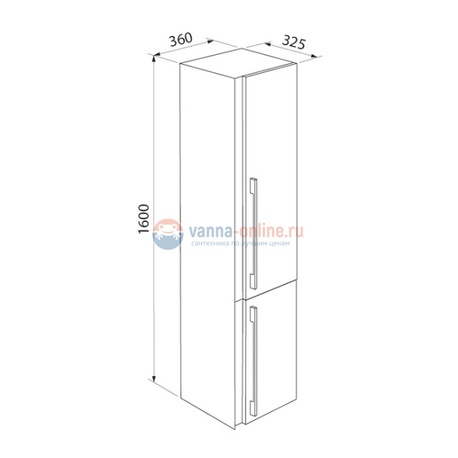 Пенал Iddis Color Plus COL3600i97 36 см подвесной, белый