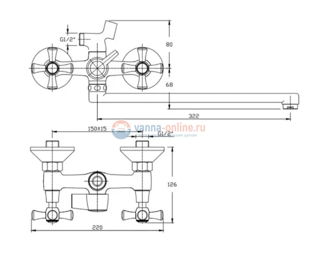 Смеситель Orange O-Classic M76-211br для ванны и душа, бронза Смеситель Orange O-Classic M76-211br для ванны и душа, бронза
