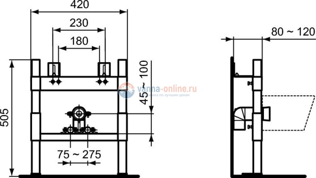 Рама для монтажа подвесного биде Ideal Standard PROSYS R015967