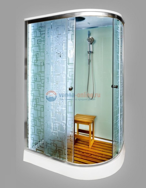 Душевая кабина Deto Em EM1511 L/R LED 110 x 80 см, с крышей, с Led подсветкой