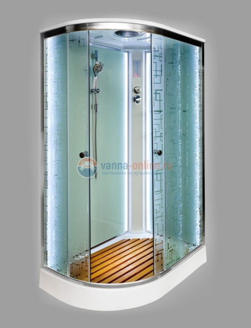 Душевая кабина Deto Em EM1511 L/R LED 110 x 80 см, с крышей, с Led подсветкой