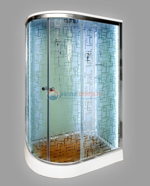 Душевая кабина Deto Em EM1511 L/R LED 110 x 80 см, с крышей, с Led подсветкой