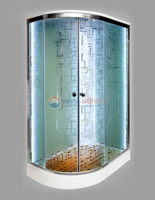 Душевая кабина Deto Em EM1511 L/R LED 110 x 80 см, с крышей, с Led подсветкой