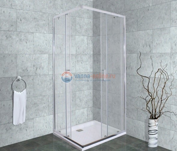 Душевой уголок Timo Altti-611 C Clean Glass, стекло прозрачное, 100 х 100 х 190 см