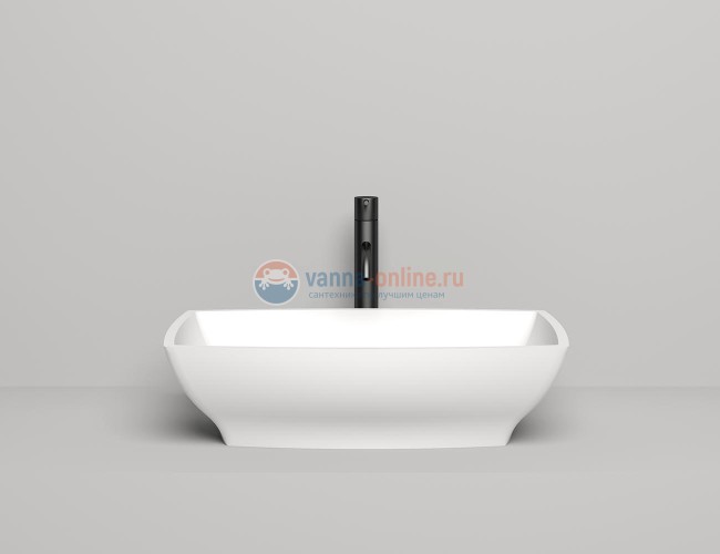 Раковина накладная Salini Gloria 304, 60 x 38 х 15 см, из материала Solix, матовая белая 1102204M
