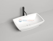 Раковина накладная Salini Gloria 304, 60 x 38 х 15 см, из материала Solix, матовая белая 1102204M