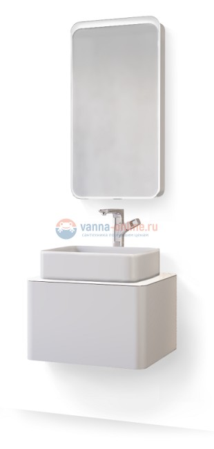 Тумба под раковину Raval Pure 56 Pur.01.56/P/W, подвесная, белая