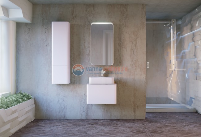 Тумба под раковину Raval Pure 56 Pur.01.56/P/W, подвесная, белая