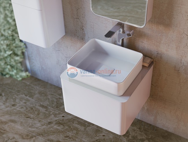 Тумба под раковину Raval Pure 56 Pur.01.56/P/W, подвесная, белая