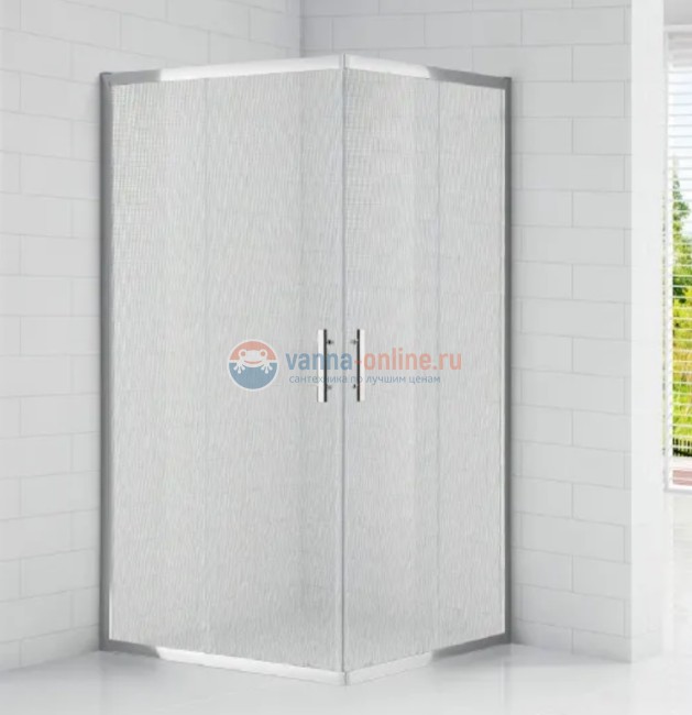 Душевой уголок Cezares Eco-O-AH-2-120/80-P-Cr, 120 x 80 x 190 см, стекло текстурное Punto, хром