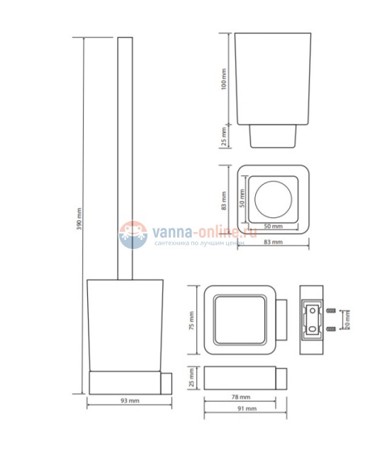 Ершик Bemeta Solo 139113142 9.3 x 9.3 x 39 см, хром Ершик Bemeta Solo 139113142 9.3 x 9.3 x 39 см, хром