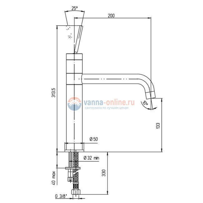 Смеситель для кухни Paini Cox джостиковое управление