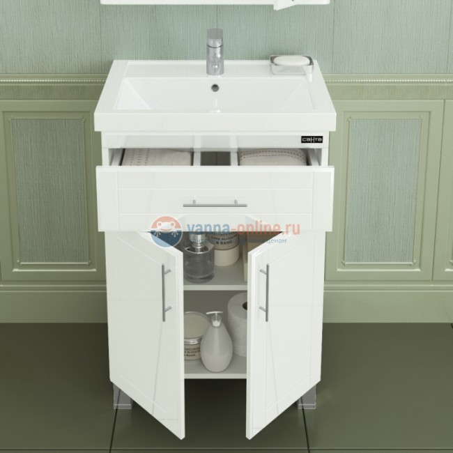 Тумба под раковину СаНта Дублин 70 223004 напольная, цвет белый