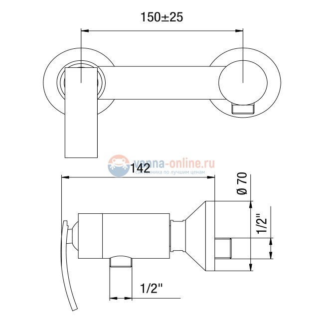 Смеситель для душа Jacuzzi Rubinetteria Ray