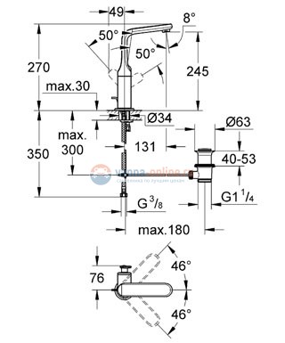 Смеситель Grohe Veris 32184 000 для раковины DN 15, хром