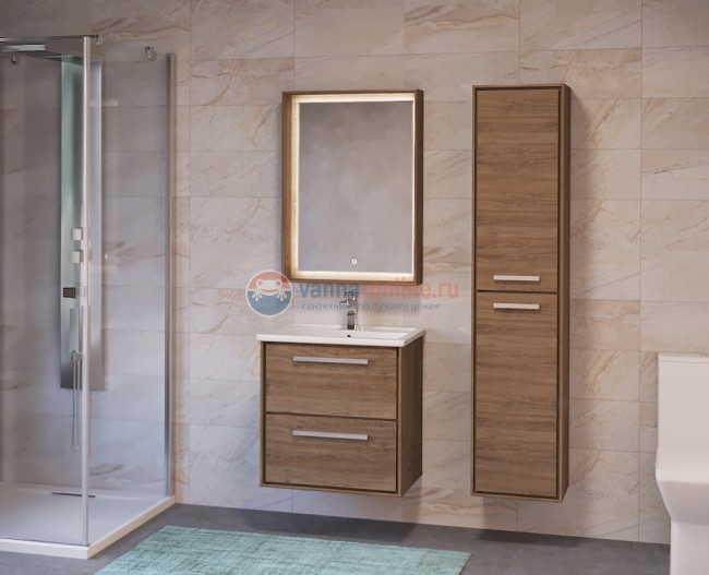 Тумба под раковину Raval Frame 60 Fra.01.60/P/DT, подвесная, дуб трюфель