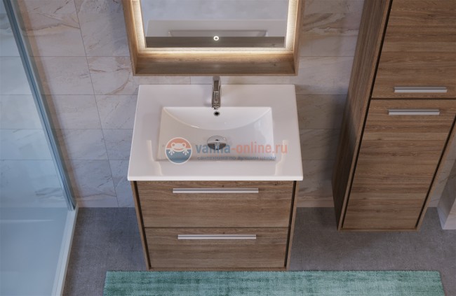 Тумба под раковину Raval Frame 60 Fra.01.60/P/DT, подвесная, дуб трюфель