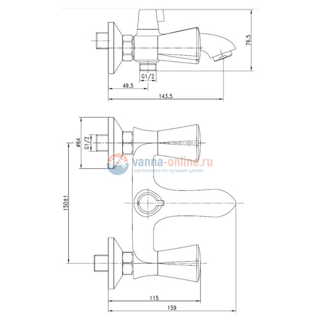 Смеситель Iddis Bounce BOUSB02i02 для ванны и душа с керамическим дивертором Смеситель Iddis Bounce BOUSB02i02 для ванны и душа с керамическим дивертором
