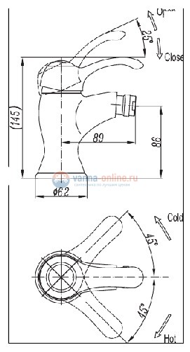 Смеситель Cezares Lira LIRA-C-BS1-01 для биде, хром