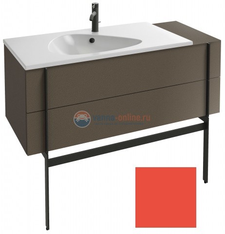 Тумба под раковину Jacob Delafon Nouvelle Vague 120 EB3033-S44, 2 ящика, с выступом, цвет - алый сатин