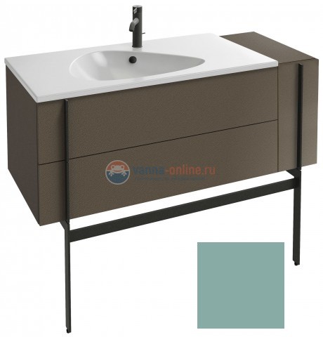 Тумба под раковину Jacob Delafon Nouvelle Vague 120 EB3034-G1I, 3 ящика, с выступом, цвет - ментол глянцевый