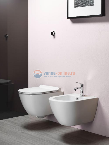 Подвесной унитаз GSI Pura 881511 безободковый с крышкой-сиденьем MS86CSN11 SoftClose Slim Подвесной унитаз GSI Pura 881511 безободковый с крышкой-сиденьем MS86CSN11 SoftClose Slim