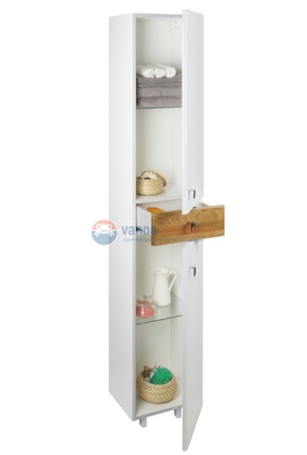 Пенал Iddis Carlow CAR3600i97 36 см напольный, белый/дерево