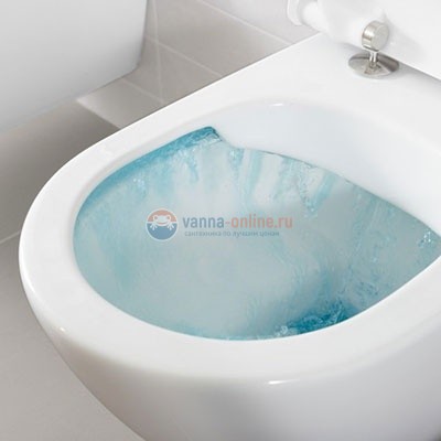 Подвесной безободковый унитаз с сиденьем Soft-Close и с покрытием CeramicPlus, Villeroy&Boch O.novo 5660HRR1, альпийский белый Подвесной безободковый унитаз с сиденьем Soft-Close и с покрытием CeramicPlus, Villeroy&Boch O.novo 5660HRR1, альпийский белый