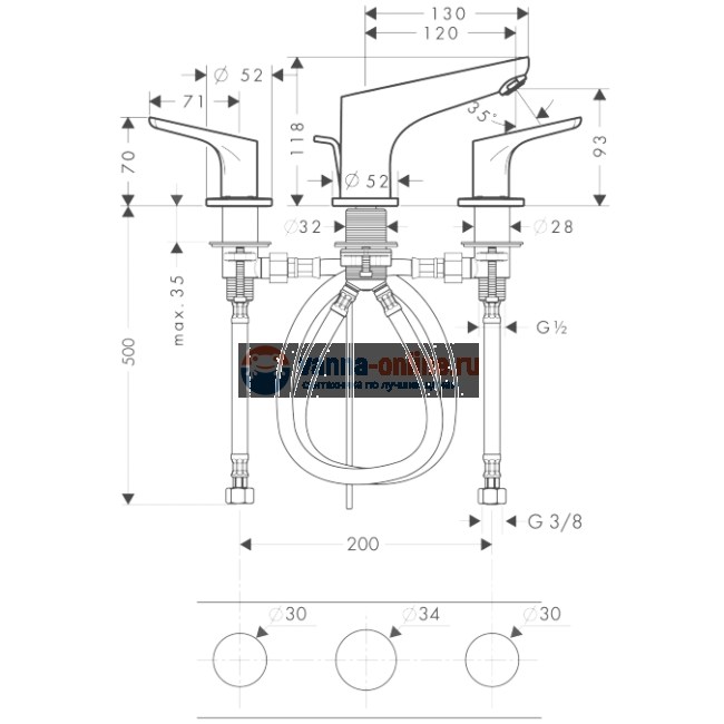 Смеситель Hansgrohe Focus 31937000 для ванны
