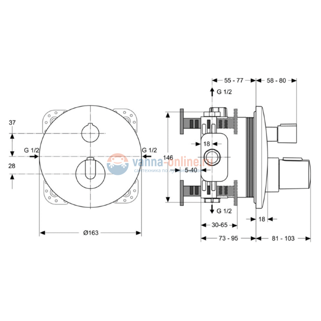 Промо-набор 6 в 1 «ВСЕ для встройки с термостатом Ideal Standard CERATERM