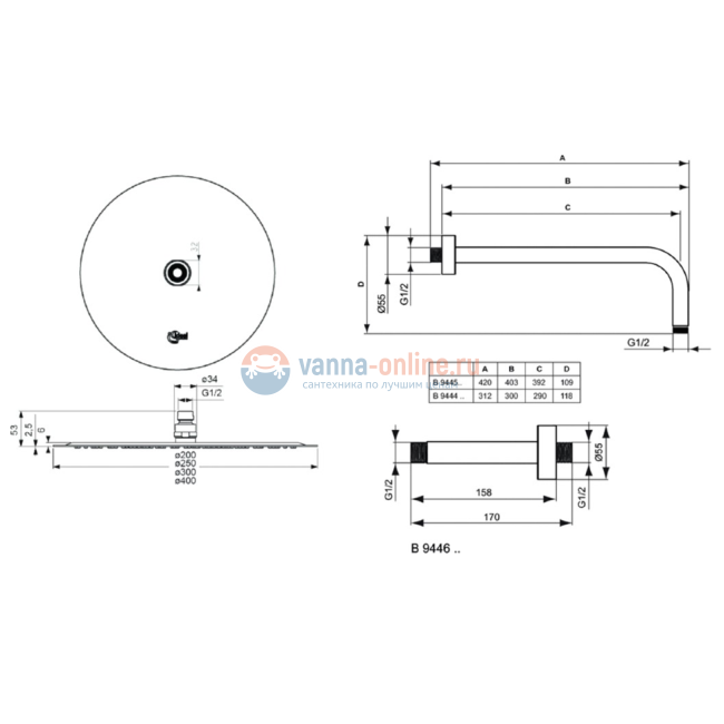 Промо-набор 6 в 1 «ВСЕ для встройки с термостатом Ideal Standard CERATERM