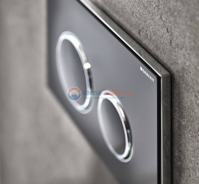 Клавиша смыва Geberit Sigma Type 21 115.884.SJ.1, черное стекло, глянцевый хром