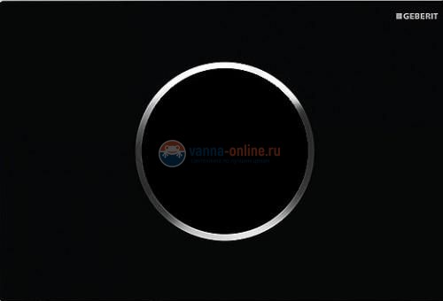 Привод бесконтактного смыва Geberit Sigma Type 10 115.908.KM.1 для унитаза, 3В, двойной смыв, пластик, черный / глянцевый хром / черный