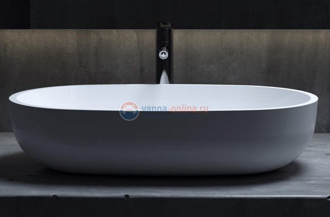 Раковина накладная Salini Gloria 305, 64 x 38,5 х 14,5 см, из материала Solix, матовая белая 1102205M