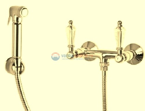 Гигиенический душ Cezares Diamond DIF-03/24-Sw-N цвет золото 24 карат, ручки Swarovski