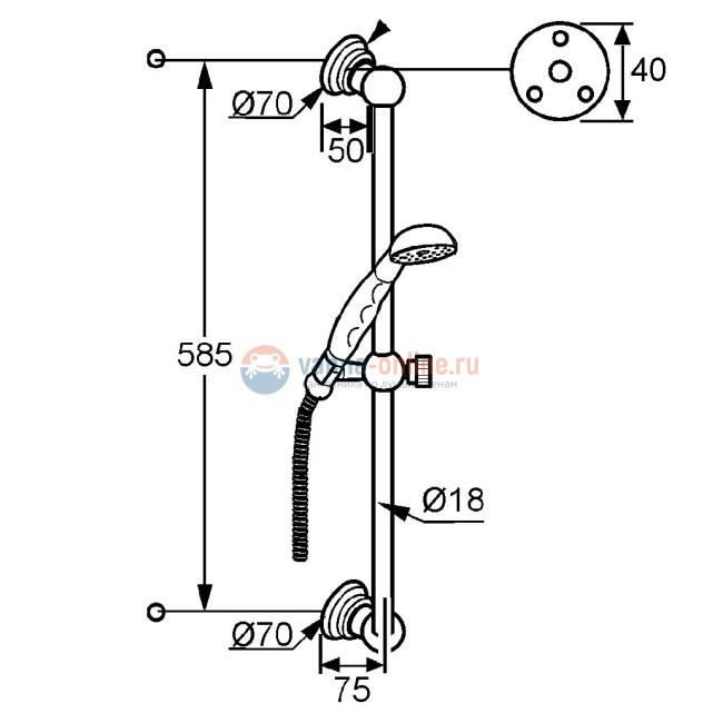 Душевой гарнитур Kludi Adlon 2710305, хром Душевой гарнитур Kludi Adlon 2710305, хром