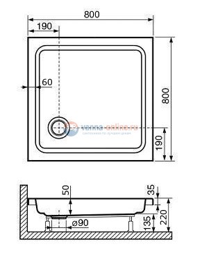 Душевой поддон RGW Style 16180188-11 80 x 80 см акриловый, квадратный, цвет белый