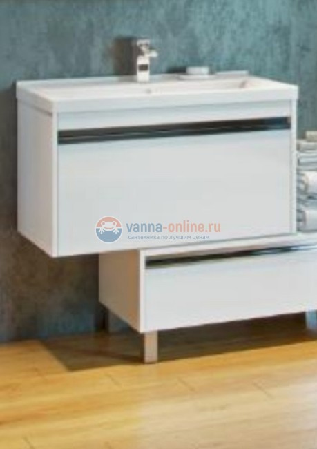 Тумба под раковину Акватон Капри 1A230201KP010 80 см, цвет белый глянцевый