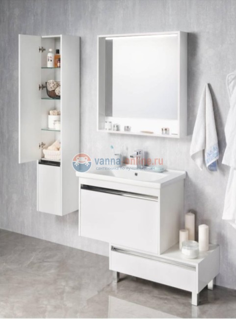 Тумба под раковину Акватон Капри 1A230201KP010 80 см, цвет белый глянцевый
