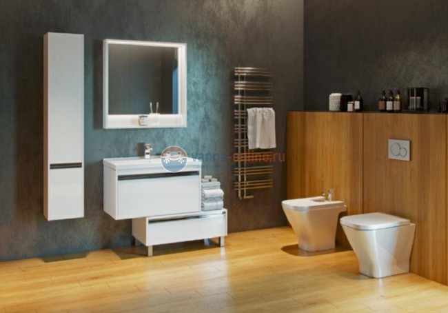 Тумба под раковину Акватон Капри 1A230201KP010 80 см, цвет белый глянцевый