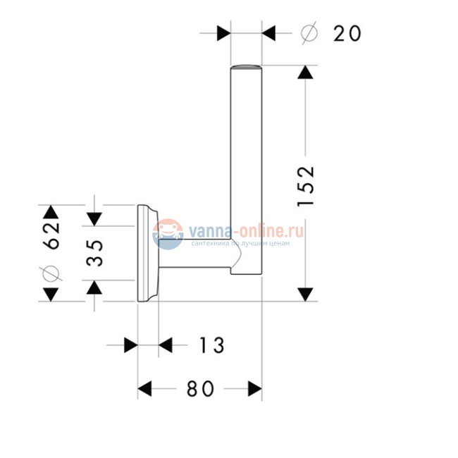 Бумагодержатель Hansgrohe Logis Classic 41617000 Бумагодержатель Hansgrohe Logis Classic 41617000