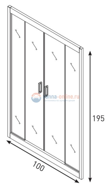 Душевая дверь в нишу Berges Wasserhaus Feda 100, 062004, 100 х 195 см