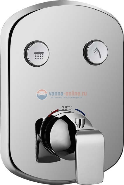 Смеситель для душа Cezares GLOBO-F-VDIM2-TB-01, встраиваемый термостатический, двухпозиционный