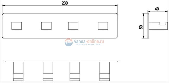 Крючок-вешалка на 4 крючка Timo Selene 10015/00