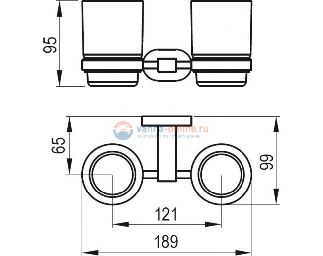 Держатель с двумя стаканами Ravak Chrome CR 220.00