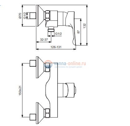Смеситель для душа Vidima Wave BA415AA, хром Смеситель для душа Vidima Wave BA415AA, хром