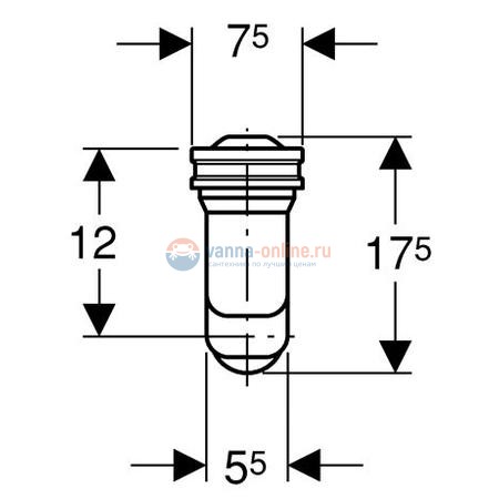 Сифон для писсуара Geberit 152.942.11.1, горизонтальный Сифон для писсуара Geberit 152.942.11.1, горизонтальный